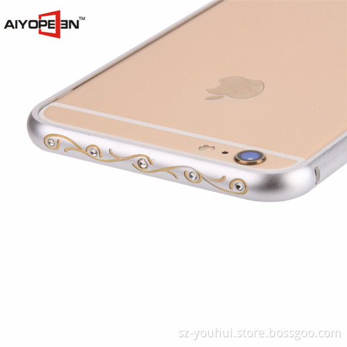 Hot sales Luxury Meta Aluminum Bumper Border Frame Shell Case For iPhone 6 plus ,Diamond Bumper Border for iphone 6s